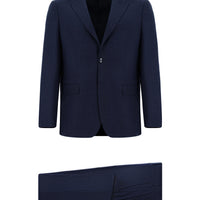 Dark Navy 4-Drop Relaxed Fit Patterned Suit