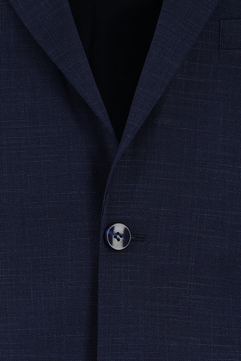 Dark Navy 4-Drop Relaxed Fit Patterned Suit