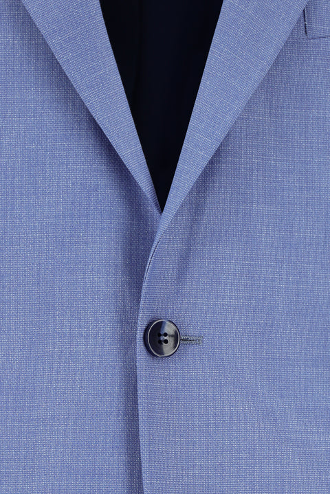 Blue 4-Drop Relaxed Fit Patterned Suit