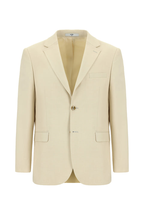 Off-white 4-drop relaxed fit patterned suit