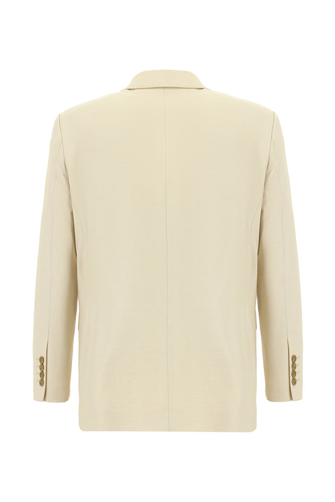 Off-white 4-drop relaxed fit patterned suit