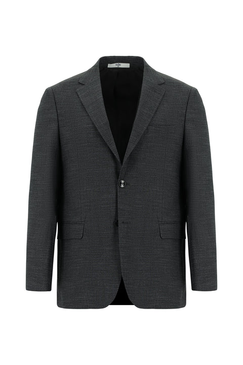 Light Anthracite 4-Drop Relaxed Fit Patterned Suit