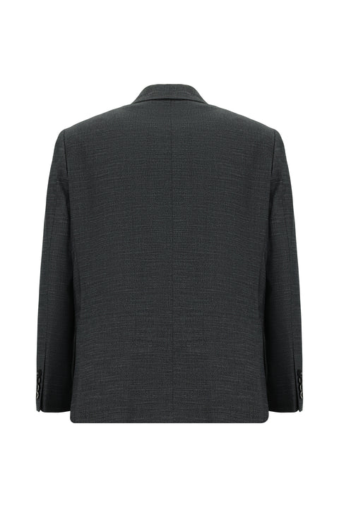 Light Anthracite 4-Drop Relaxed Fit Patterned Suit