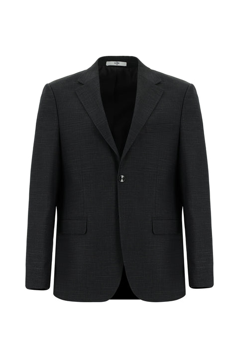 Dark Anthracite 4-Drop Relaxed Fit Patterned Suit