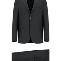 Medium Anthracite 4-Drop Relaxed Fit Patterned Suit
