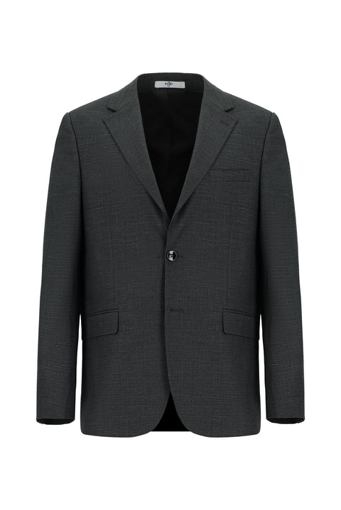 Medium Anthracite 4-Drop Relaxed Fit Patterned Suit