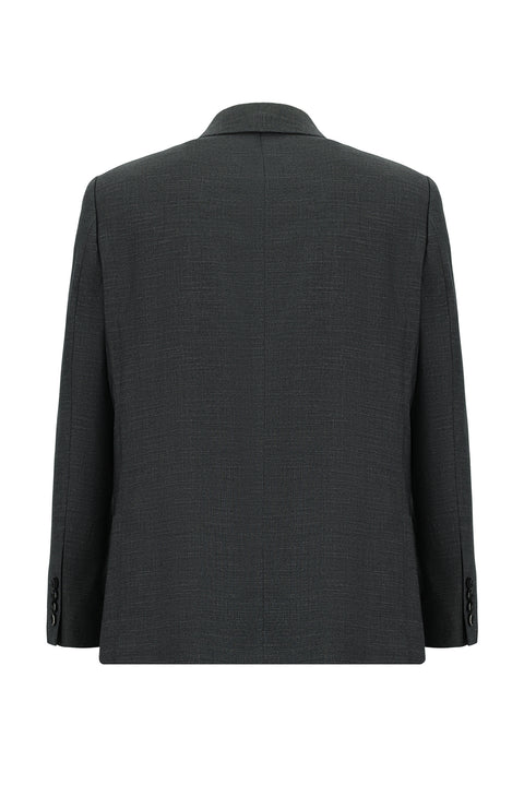 Medium Anthracite 4-Drop Relaxed Fit Patterned Suit