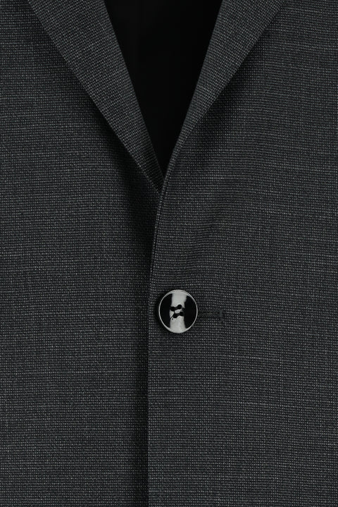 Medium Anthracite 4-Drop Relaxed Fit Patterned Suit