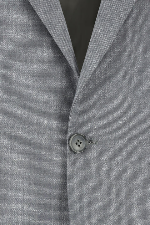 Medium Grey 4 Drop Relaxed Fit Patterned Suit