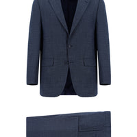 Light Navy Blue 4-Drop Relaxed Fit Patterned Suit