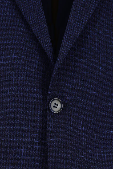 Medium Navy 4-Drop Relaxed Fit Patterned Suit