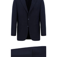 Dark Navy 4-Drop Relaxed Fit Patterned Suit