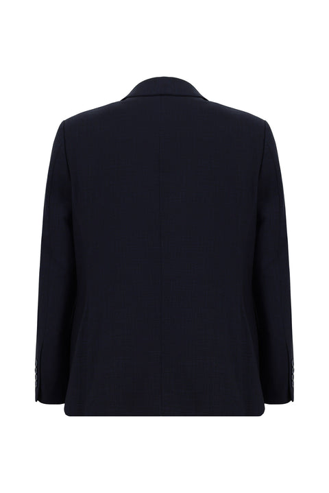 Black and Navy Blue 4-Drop Relaxed Fit Patterned Suit