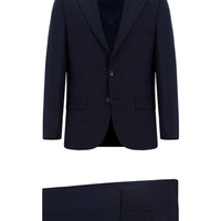 Saks Mavi 4 Drop Relaxed Fit Rahat Kesim Desenli Takım Elbise