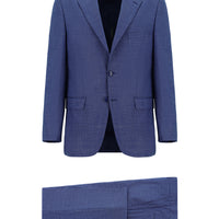 Aviator Blue 4 Drop Relaxed Fit Patterned Suit