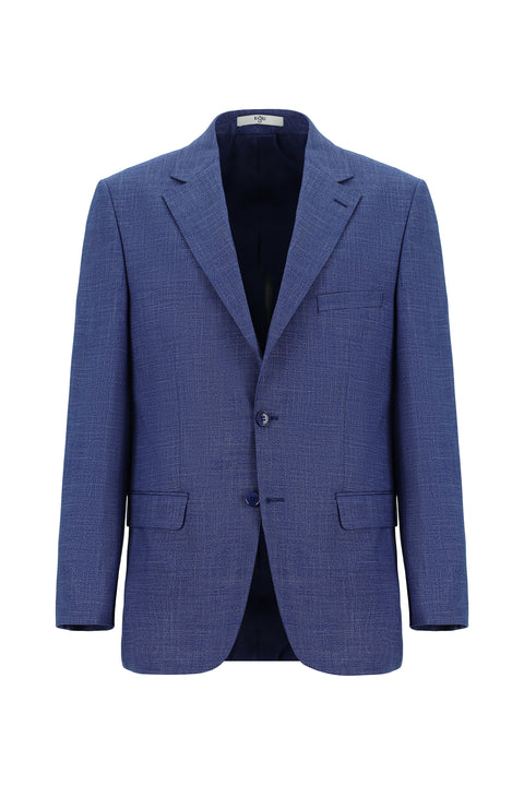 Aviator Blue 4 Drop Relaxed Fit Patterned Suit