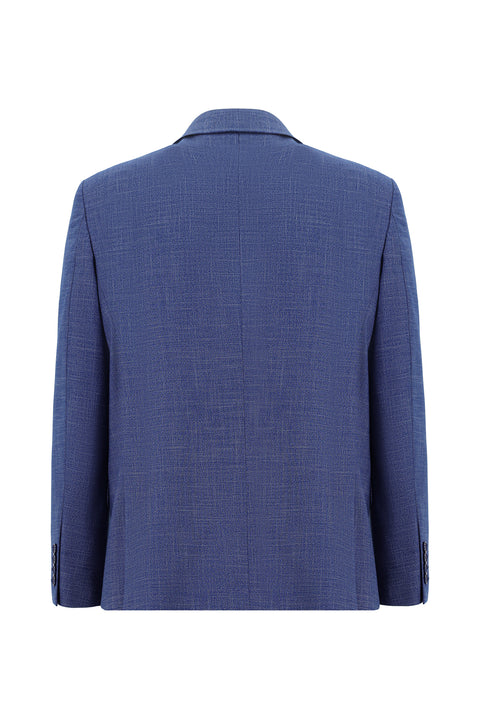 Aviator Blue 4 Drop Relaxed Fit Patterned Suit