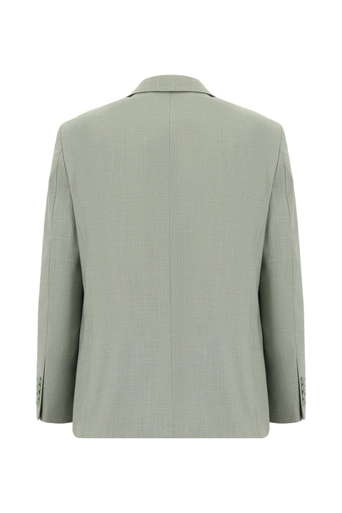 Yağ Yeşili-Olive 4 Drop Relaxed Fit Rahat Kesim Desenli Takım Elbise