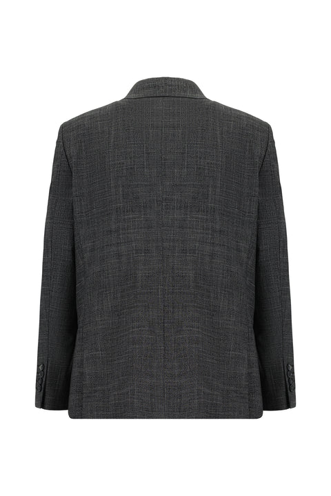 Light Anthracite 4-Drop Relaxed Fit Patterned Suit