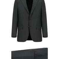 Medium Anthracite 4-Drop Relaxed Fit Patterned Suit