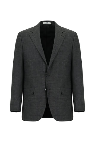  Orta Antrasit 4 Drop Relaxed Fit Rahat Kesim Desenli Takım Elbise