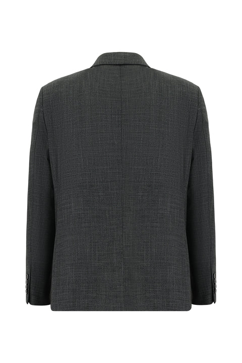 Medium Anthracite 4-Drop Relaxed Fit Patterned Suit
