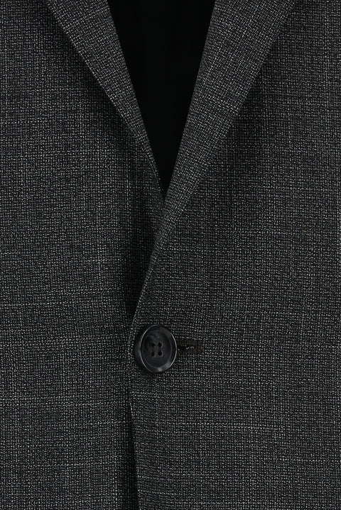 Medium Anthracite 4-Drop Relaxed Fit Patterned Suit