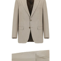 Light Mink 4 Drop Relaxed Fit Patterned Suit