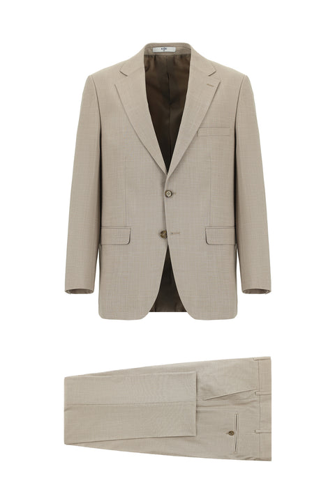 Light Mink 4 Drop Relaxed Fit Patterned Suit