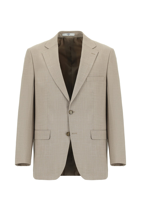 Light Mink 4 Drop Relaxed Fit Patterned Suit