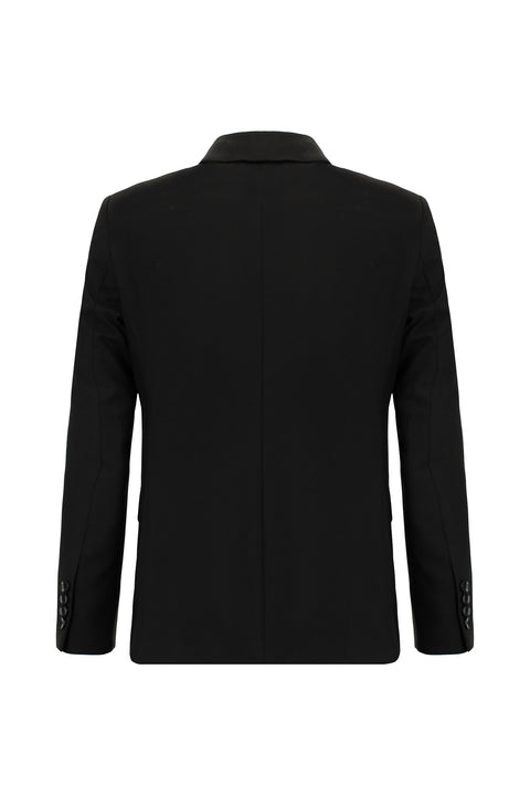 Black 6 Drop Regular Fit Standard Cut Patterned Suit