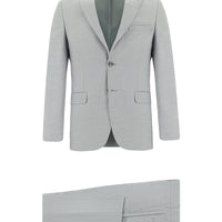 Light Gray 6 Drop Regular Fit Standard Cut Patterned Suit