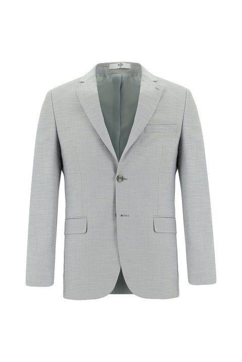 Light Gray 6 Drop Regular Fit Standard Cut Patterned Suit