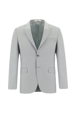  Açık Gri 7 Drop Super Slim Fit Eksra Dar Kesim Desenli Takım Elbise