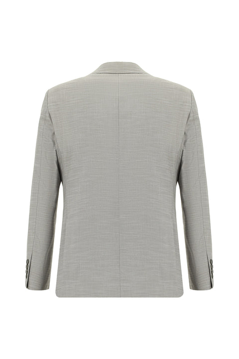 Medium Grey 7 Drop Super Slim Fit Extra Narrow Cut Patterned Suit