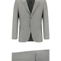 Light Gray 7 Drop Slim Fit Patterned Suit