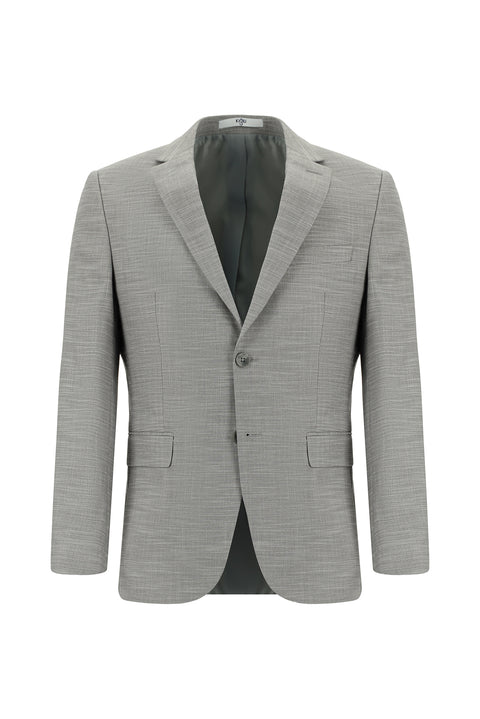 Light Gray 7 Drop Super Slim Fit Extra Narrow Cut Patterned Suit