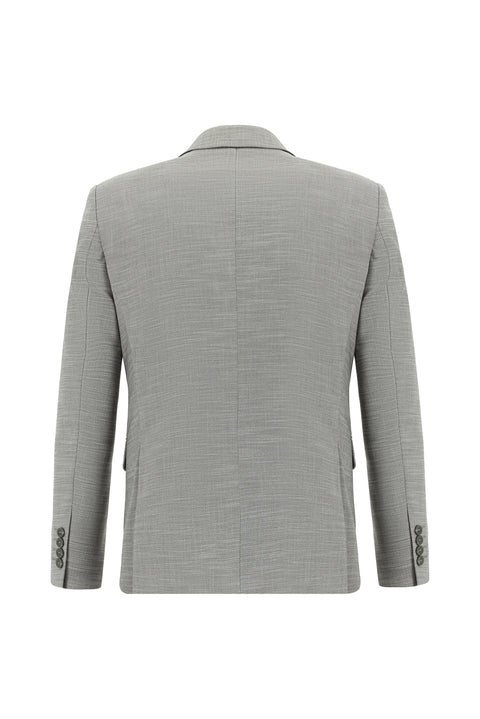 Light Gray 7 Drop Slim Fit Patterned Suit