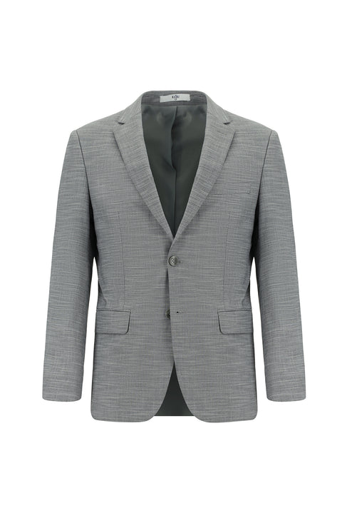 Medium Gray 6 Drop Regular Fit Standard Cut Patterned Suit