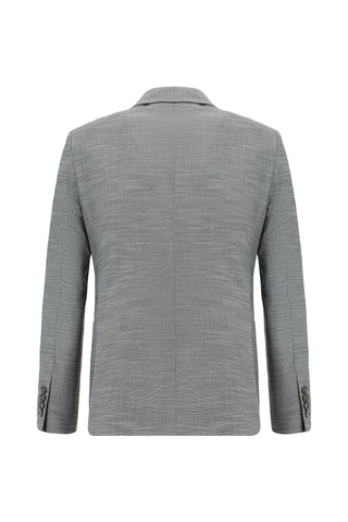  Orta Füme 7 Drop Super Slim Fit Eksra Dar Kesim Desenli Takım Elbise