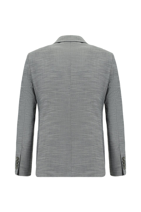 Medium Gray 7 Drop Super Slim Fit Extra Narrow Cut Patterned Suit