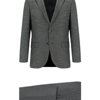 Dark Gray 6 Drop Regular Fit Standard Cut Patterned Suit