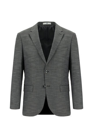  Koyu Füme 7 Drop Super Slim Fit Eksra Dar Kesim Desenli Takım Elbise