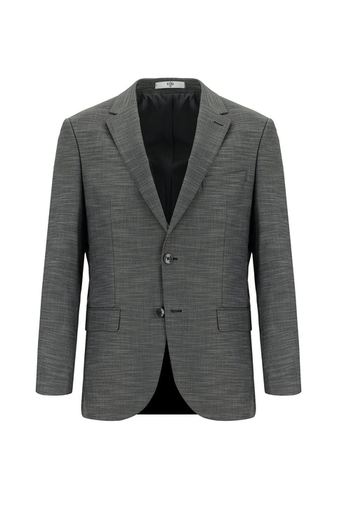 Dark Gray 7 Drop Super Slim Fit Extra Narrow Cut Patterned Suit