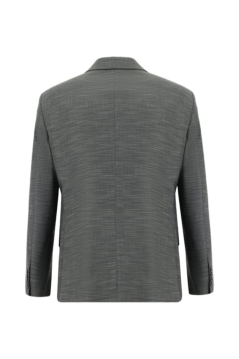 Dark Gray 7 Drop Super Slim Fit Extra Narrow Cut Patterned Suit