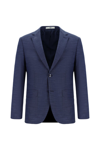 Açık Lacivert 7 Drop Slim Fit Dar Kesim Desenli Takım Elbise