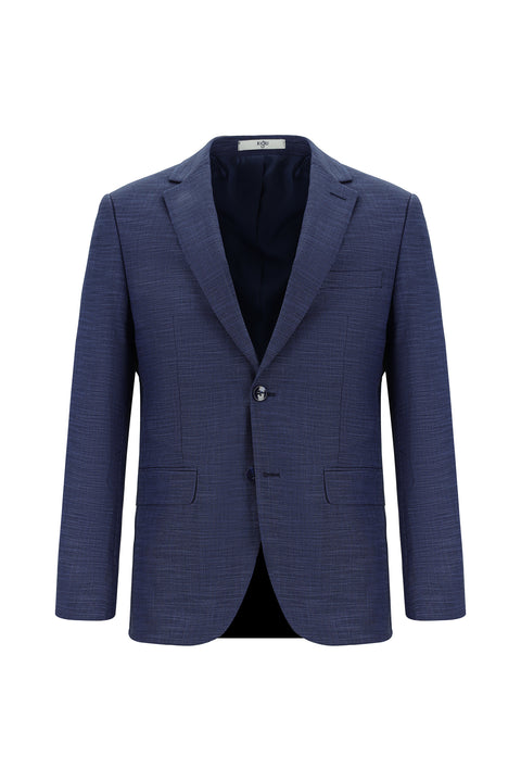 Light Navy Blue 7 Drop Slim Fit Patterned Suit