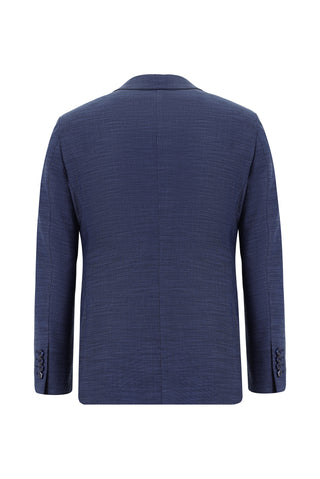  Açık Lacivert 7 Drop Slim Fit Dar Kesim Desenli Takım Elbise