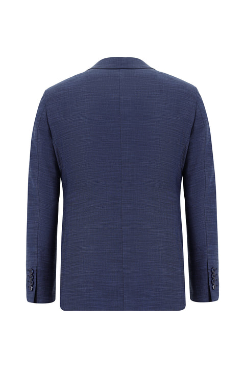 Light Navy Blue 7 Drop Slim Fit Patterned Suit