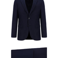 Medium Navy 7 Drop Super Slim Fit Extra Narrow Cut Patterned Suit